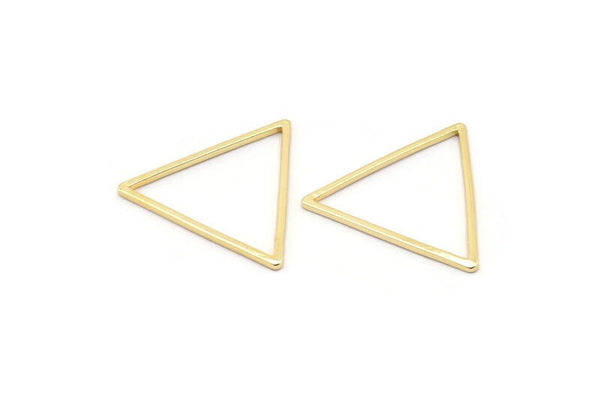 Gold Triangle Rings, 6 Gold Plated Brass Triangle Rings, Charms (29x1.2mm) D0112 Q0131