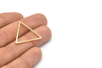 Gold Triangle Rings, 6 Gold Plated Brass Triangle Rings, Charms (29x1.2mm) D0112 Q0131