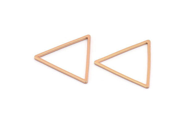 Rose Gold Triangle, 6 Rose Gold Plated Brass Triangle Rings, Charms (29x1.2mm) D0112 Q0131
