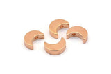 Rose Gold Crescent Moon, 5 Rose Gold Plated Brass Crescent Moon Beads, Charms (8.5x11.5mm) D0021 Q0152