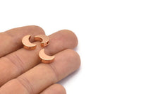 Rose Gold Crescent Moon, 5 Rose Gold Plated Brass Crescent Moon Beads, Charms (8.5x11.5mm) D0021 Q0152
