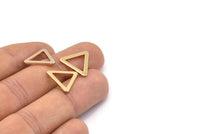 Tiny Triangle Connector, 8 Gold Plated Brass Triangle Connectors, Rings  (16x2x1.2mm) D0023 Q0165