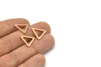 Tiny Triangle Connector, 8 Rose Gold Plated Brass Triangle Connectors, Rings  (16x2x1.2mm) D0023 Q0165