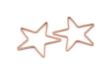 Large Star Charm, 4 Rose Gold Plated Brass Open Star Rings, Charms (42x2x1mm) Mb 9-25 Q0161