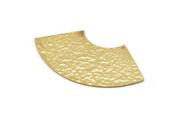 Hammered Bar Pendant, Hammered Gold Plated Brass Geometric Necklace Pendant, Earring Drops with 2 Holes (65x27mm) N0288 Q0162
