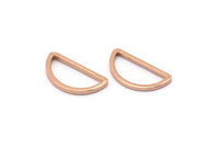 Rose Gold Half Moon, 10 Rose Gold Plated Brass Semi Circle Connectors (8x15x1mm) D0022 Q0170