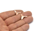 Rose Gold Fish Tail Charm, 4 Rose Gold Plated Brass Fish Tail Pendants, Jewelry Supplies, Findings (17x19mm) N0334 Q0184