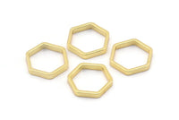 Gold Hexagon Ring, 12 Gold Plated Hexagon Shaped Rings, Charms (12x0.8x2mm) Bs 1178 Q0196