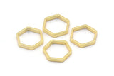Gold Hexagon Ring, 12 Gold Plated Hexagon Shaped Rings, Charms (12x0.8x2mm) Bs 1178 Q0196