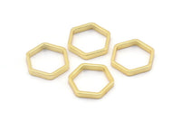 Gold Hexagon Ring, 10 Gold Plated Hexagon Shaped Rings, Charms (12x0.8x2mm) Bs 1178 Q0196