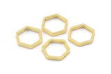 Gold Hexagon Ring, 10 Gold Plated Hexagon Shaped Rings, Charms (12x0.8x2mm) Bs 1178 Q0196
