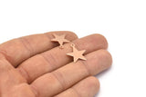 Gül Altın Yıldız Tılsımı, 1 halkalı 12 Gül Altın Kaplama Pirinç Yıldız Tılsımı (18x16 mm) Brs 625 A0264 Q0185