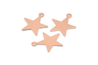 Gül Altın Yıldız Tılsımı, 1 halkalı 12 Gül Altın Kaplama Pirinç Yıldız Tılsımı (18x16 mm) Brs 625 A0264 Q0185