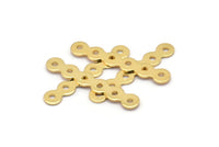Gold Connector Findings, 12 Gold Plated Connectors With 6 Holes, Charms, Findings (27x4.5mm) A0250 Q0280