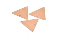 Rose Gold Hippie Triangle, 5 Rose Gold Plated Triangle Charms With 2 Holes (22x25mm) Brs 3028-2 A0085 Q0267