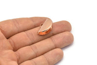 4 Rose Gold Plated Ribbon Crimp Ends With 1 Loop, Findings (25x12mm) D0404 Q0179