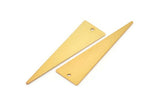 Long Triangle Charm, 4 Gold Plated Brass Triangle Charms, Pendant, Finding for Necklace, Bracelet (14x50x0.80mm) A0792 Q0176