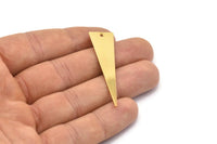 Long Triangle Charm, 4 Gold Plated Brass Triangle Charms, Pendant, Finding for Necklace, Bracelet (14x50x0.80mm) A0792 Q0176