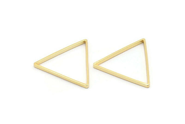 Gold Triangle Rings, 8 Gold Plated Open Triangle Rings, Charms (29x0.8x2mm) BS 1195 Q0168
