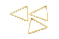 Gold Triangle Rings, 8 Gold Plated Open Triangle Rings, Charms (29x0.8x2mm) BS 1195 Q0168