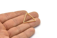Gold Triangle, 6 Gold Plated Brass Open Triangle Rings, Charms (27x0.8x2mm) BS 1196 Q0180