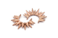 Gül Altın Sunny Kolye, Gül Altın Kaplama Pirinç Sunny Etnik Kolye, 2 Halka, Bulgular, Tılsımlar (28x36x4mm) BS 2304 Q0462