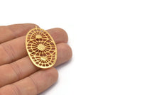 Altın Etnik Kolye, 1 Halkalı Altın Kaplama Pirinç Etnik Kolye, Küpe Aksesuarları, Tılsımlar (45x25x1,1 mm) E176