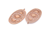 Gül Altın Etnik Kolye, Gül Altın Kaplama Pirinç Etnik Kolye, 1 Halka, Küpe Parçaları, Tılsımlar (45x25x1,1 mm) E176
