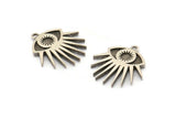 Silver Eye Charm, 2 Antique Silver Plated Brass Eye Charms With 1 Loop, Pendants (24x22x2mm) N1459