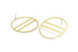 Brass Round Earring, 2 Raw Brass Round Stud Earrings (43x0.90mm) M01129 A2307