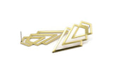 Brass Triangle Earring, 4 Raw Brass Diamond Stud Earrings (46x22x1mm) M01216 A2305