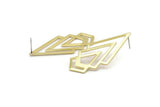 Brass Triangle Earring, 4 Raw Brass Diamond Stud Earrings (46x22x1mm) M01216 A2287
