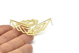 Brass Triangle Earring, 4 Raw Brass Diamond Stud Earrings (46x22x1mm) M01216 A2287