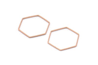 Altıgen Yüzük Tılsımı, 12 Gül Altın Kaplama Pirinç Altıgen Şekilli Yüzük Tılsımı (25x0,6x0,9 mm) BS 1206 Q0493