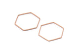 Altıgen Yüzük Tılsımı, 12 Gül Altın Kaplama Pirinç Altıgen Şekilli Yüzük Tılsımı (25x0,6x0,9 mm) BS 1206 Q0493