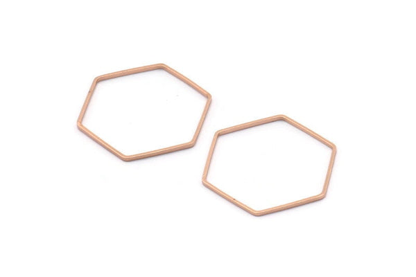 Altıgen Yüzük Tılsımı, 12 Gül Altın Kaplama Pirinç Altıgen Şekilli Yüzük Tılsımı (25x0,6x0,9 mm) BS 1206 Q0493
