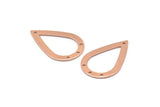 Rose Gold Drop Charm, 4 Rose Gold Plated Brass Drop Charms With 4 Holes, Findings (31x20x0.75mm) E043 Q0535