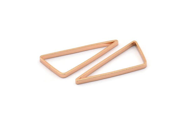 Rose Gold Triangle Ring, 6 Rose Gold Plated Brass Open Triangles, Charms, Findings (30x33x15mm) Bs 1148 Q0367