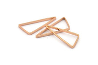 Rose Gold Triangle Ring, 6 Rose Gold Plated Brass Open Triangles, Charms, Findings (30x33x15mm) Bs 1148 Q0367
