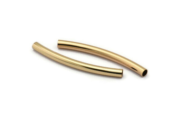 Gold Noodle Tube, 6 Gold Plated Curved Tube (4x50mm) Bs 1424 Q0351