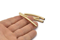Gold Noodle Tube, 6 Gold Plated Curved Tube (4x50mm) Bs 1424 Q0351