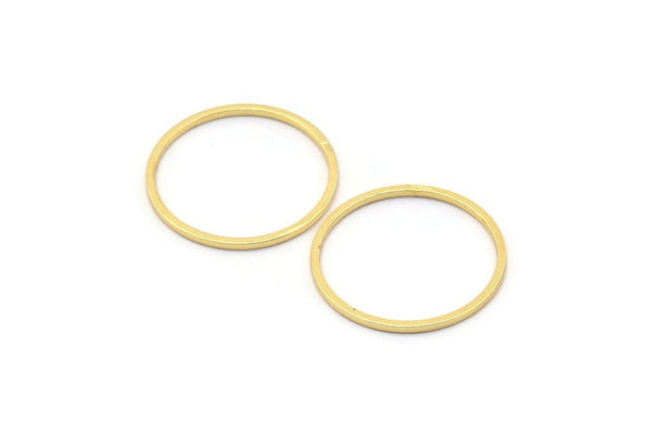 20mm Circle Connectors, 12 Gold Plated Brass Circle Connectors (20x1x1mm) Bs 1094 Q0418