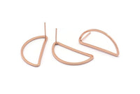 Gül Altın Asimetrik Küpe, 6 Gül Altın Kaplama Pirinç Asimetrik Yarım Ay Küpe Direği, Kolye Uçları, Bulgular (30x15x1,2 mm) E343 Q0523