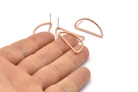 Gül Altın Asimetrik Küpe, 6 Gül Altın Kaplama Pirinç Asimetrik Yarım Ay Küpe Direği, Kolye Uçları, Bulgular (30x15x1,2 mm) E343 Q0523