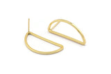Altın Asimetrik Küpe, 6 Altın Kaplama Pirinç Asimetrik Yarım Ay Küpe Direği, Kolye Uçları, Bulgular (30x15x1,2 mm) E343 Q0523