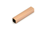 6 Square Rose Gold Plated Brass Tubes (32x6x6mm) Sq06nf Brc261 Q0175