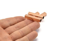 6 Square Rose Gold Plated Brass Tubes (32x6x6mm) Sq06nf Brc261 Q0175