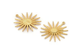 Gold Sun Charm, Gold Plated Brass, Gold Sun, Charm Pendant, Gold Pendant, Gold Charm With 1 Loop (32x30mm) N1519 H0902
