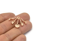 Moon Phases Earring, 2 Rose Gold Plated Brass Crescent Earrings With 1 Loop, Pendant Findings (24x27x2mm) E235 Q0508