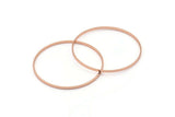 45mm Circle Connectors - 4 Rose Gold Plated Brass Circle Connectors (45x0.75x1.8mm) BS 1072 Q0621